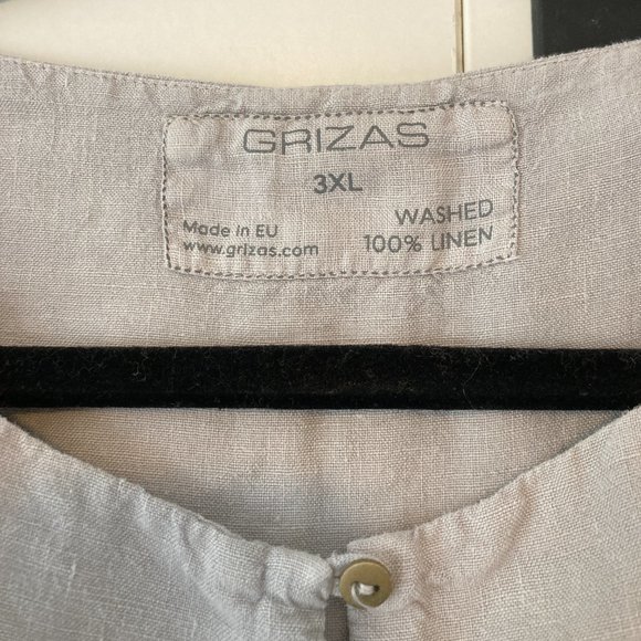 Grizas Balloon Dress, Grey, 100% Mid Weight Linen - Picture 3 of 3